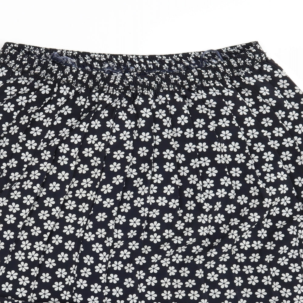 Preworn Womens Black Floral  A-Line Skirt One Size