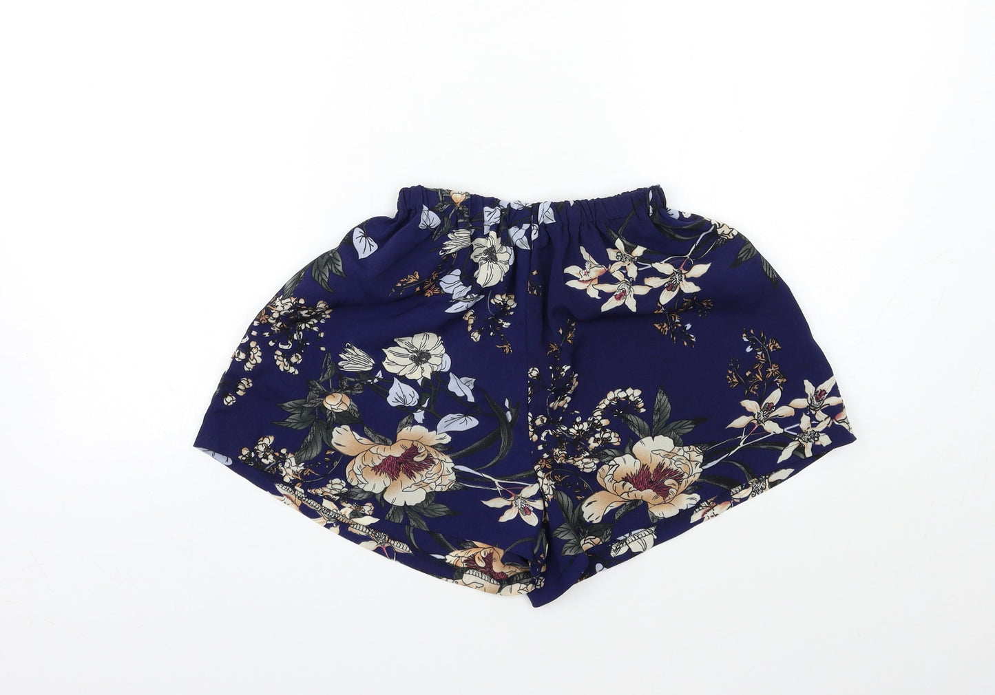 Preworn Womens Blue Floral  Sailor Shorts Size 24 in