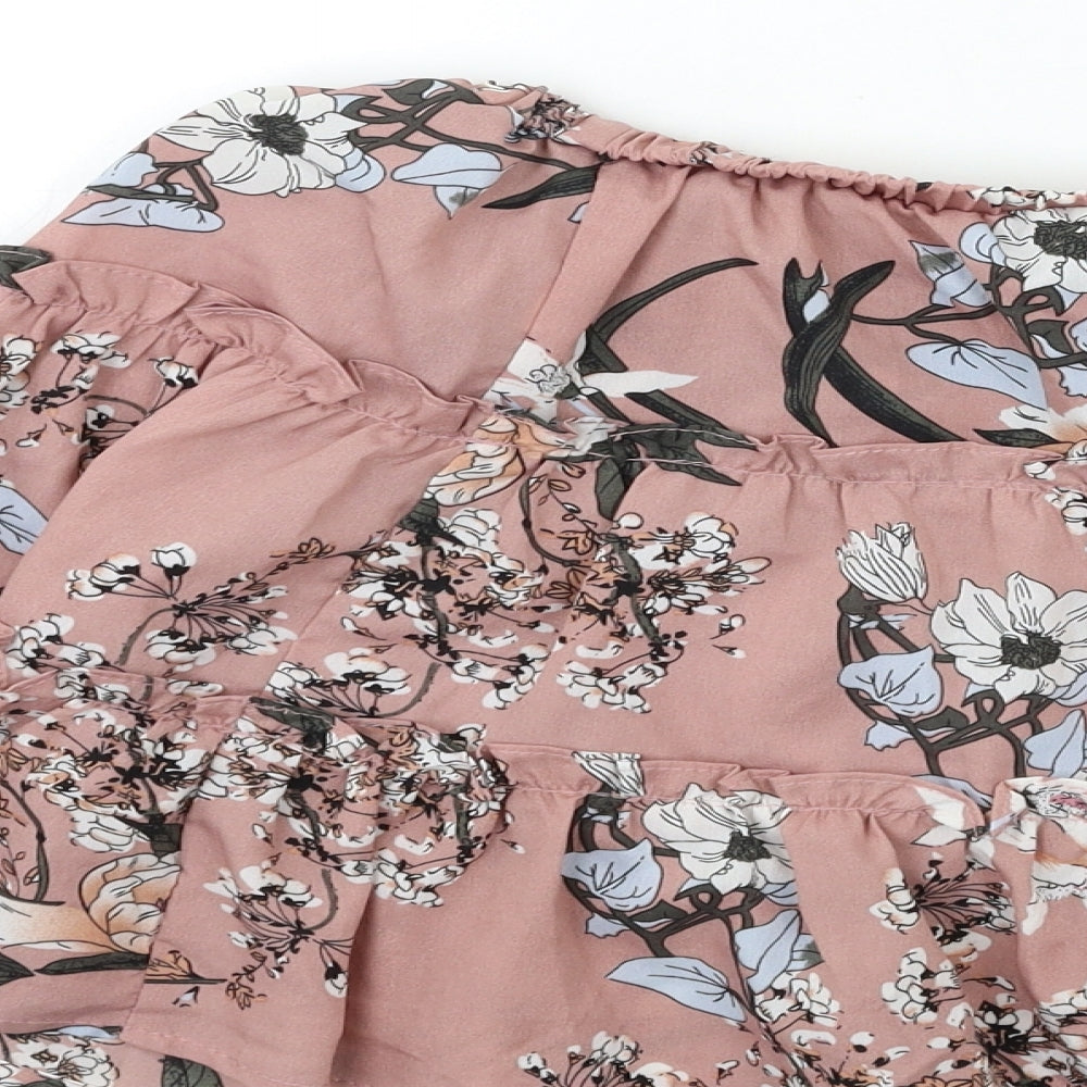 Preworn Womens Pink Floral  Pleated Set Size 26 in