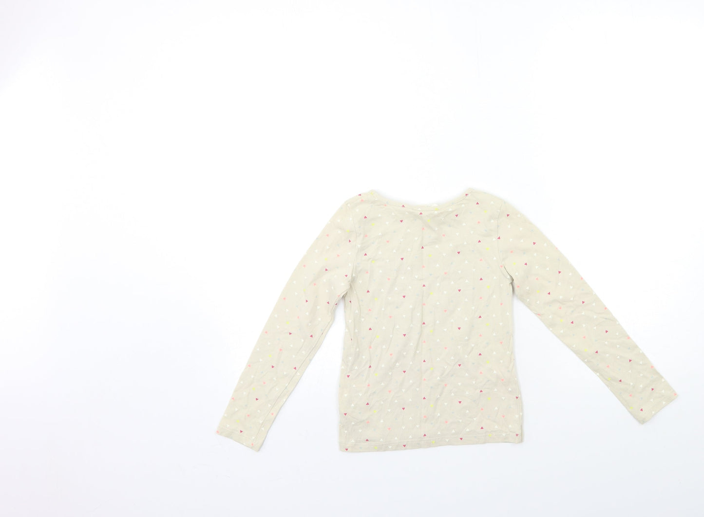 H&M Girls Beige Polka Dot  Basic T-Shirt Size 5-6 Years