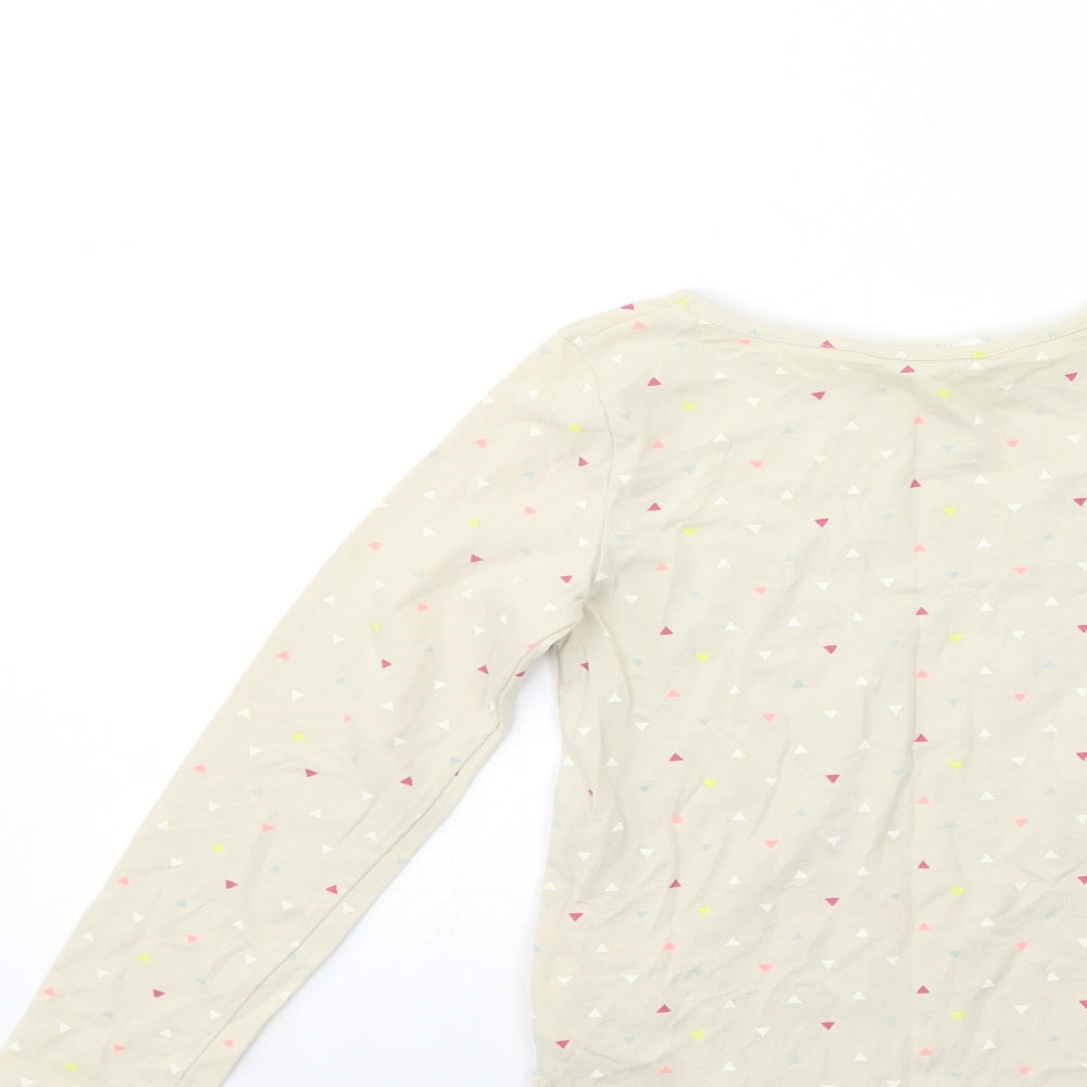 H&M Girls Beige Polka Dot  Basic T-Shirt Size 5-6 Years