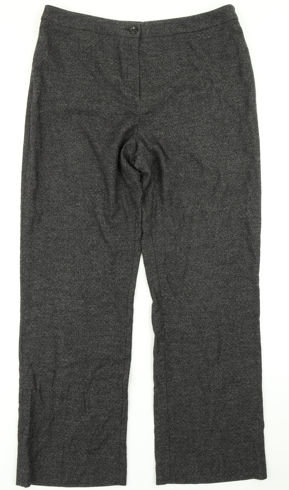 Preworn Womens Grey Herringbone  Dress Pants Trousers Size 34 in L28 in