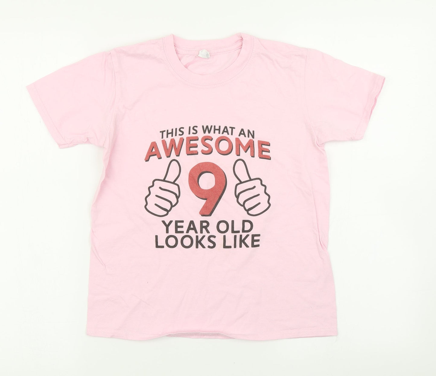Gildan Girls Pink   Basic T-Shirt Size 9-10 Years