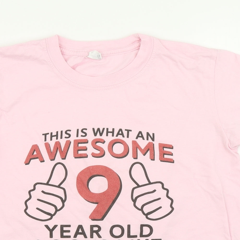 Gildan Girls Pink   Basic T-Shirt Size 9-10 Years