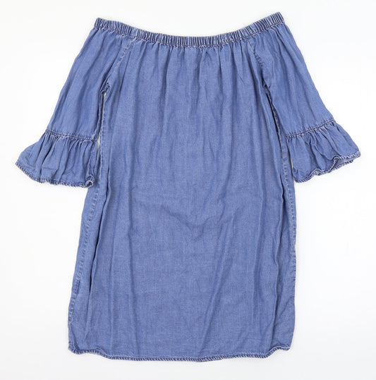 New Look Womens Blue  Denim A-Line  Size 8