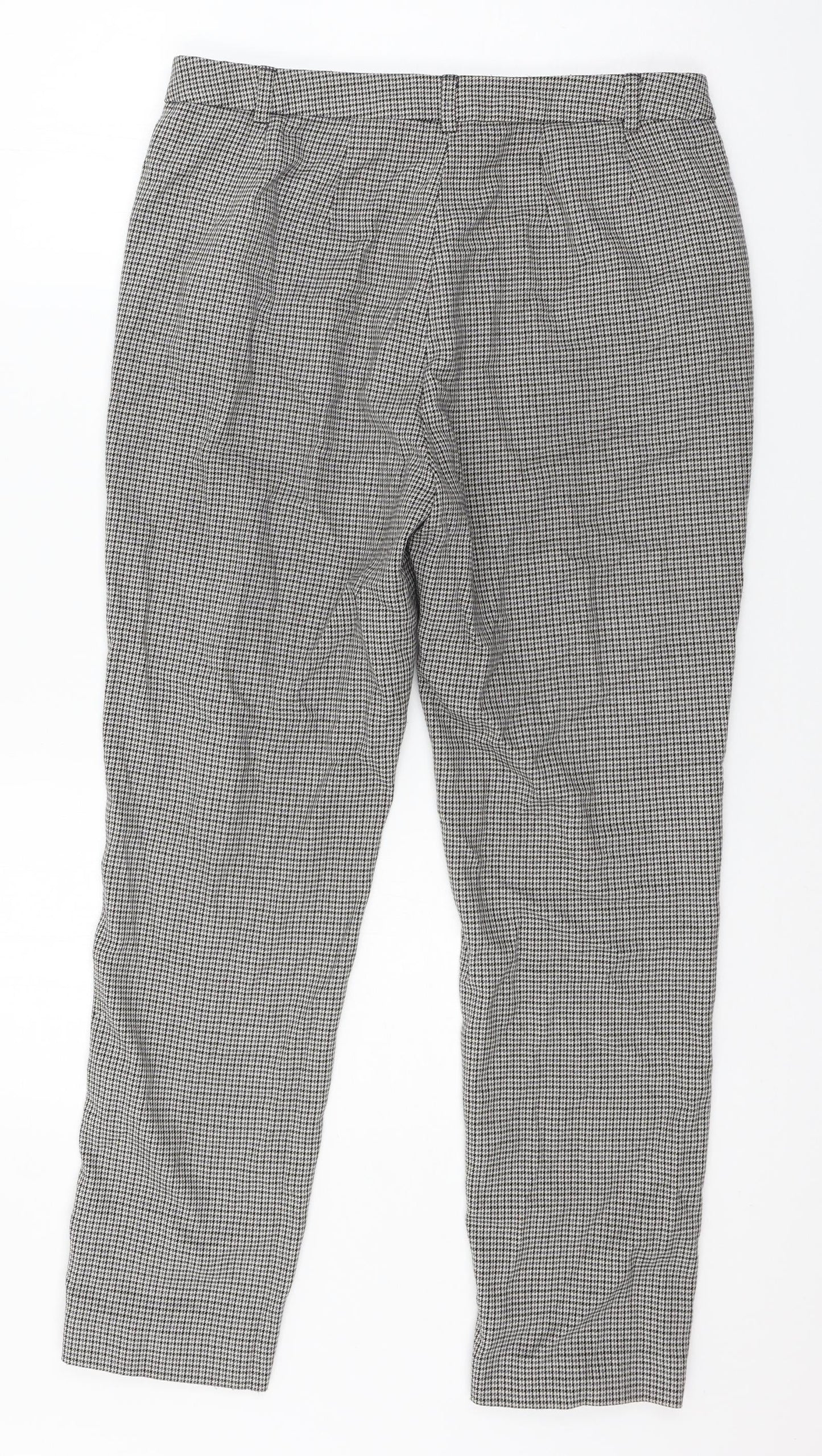 Marks and Spencer Womens Green Houndstooth  Trousers  Size 12 L25 in