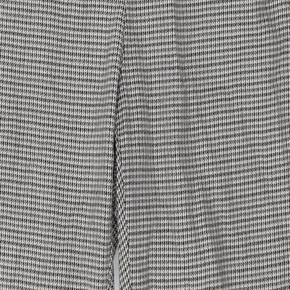 Marks and Spencer Womens Green Houndstooth  Trousers  Size 12 L25 in
