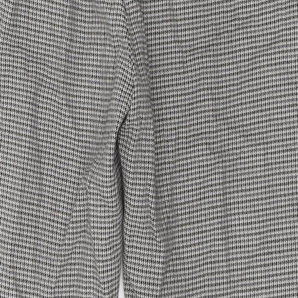 Marks and Spencer Womens Green Houndstooth  Trousers  Size 12 L25 in