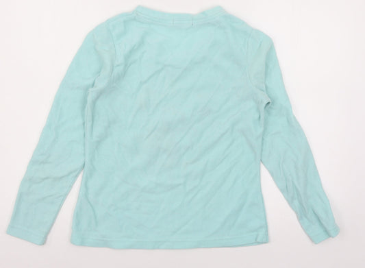 F&F Womens Blue Solid Fleece Top Pyjama Top Size 8  - Polar Bear