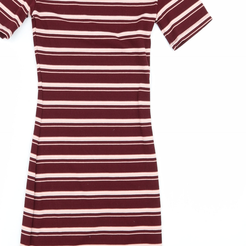 H&M Womens Multicoloured Striped  Pencil Dress  Size 4