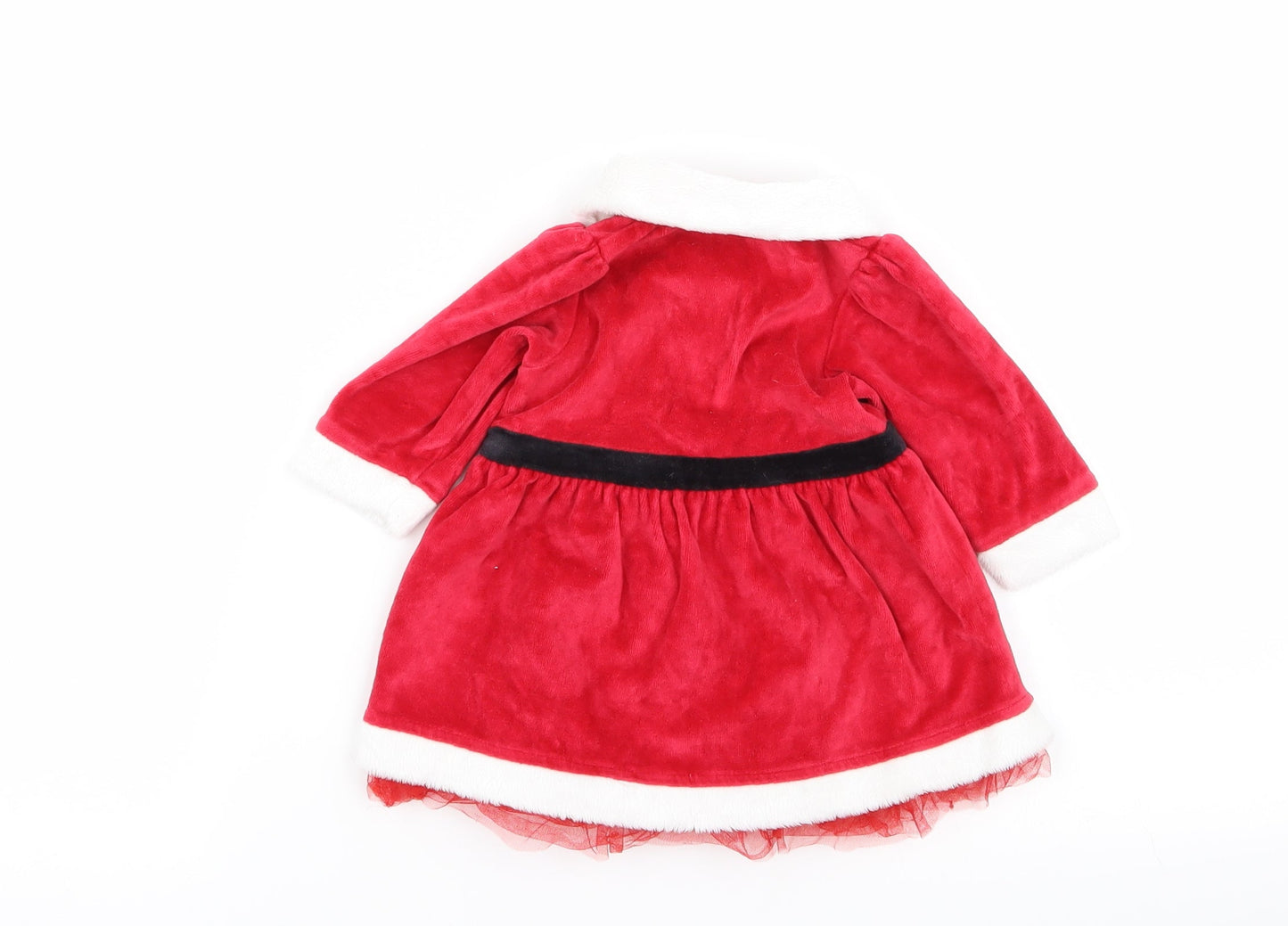 M&S Girls Red   Fit & Flare  Size 0-3 Months  - christmas