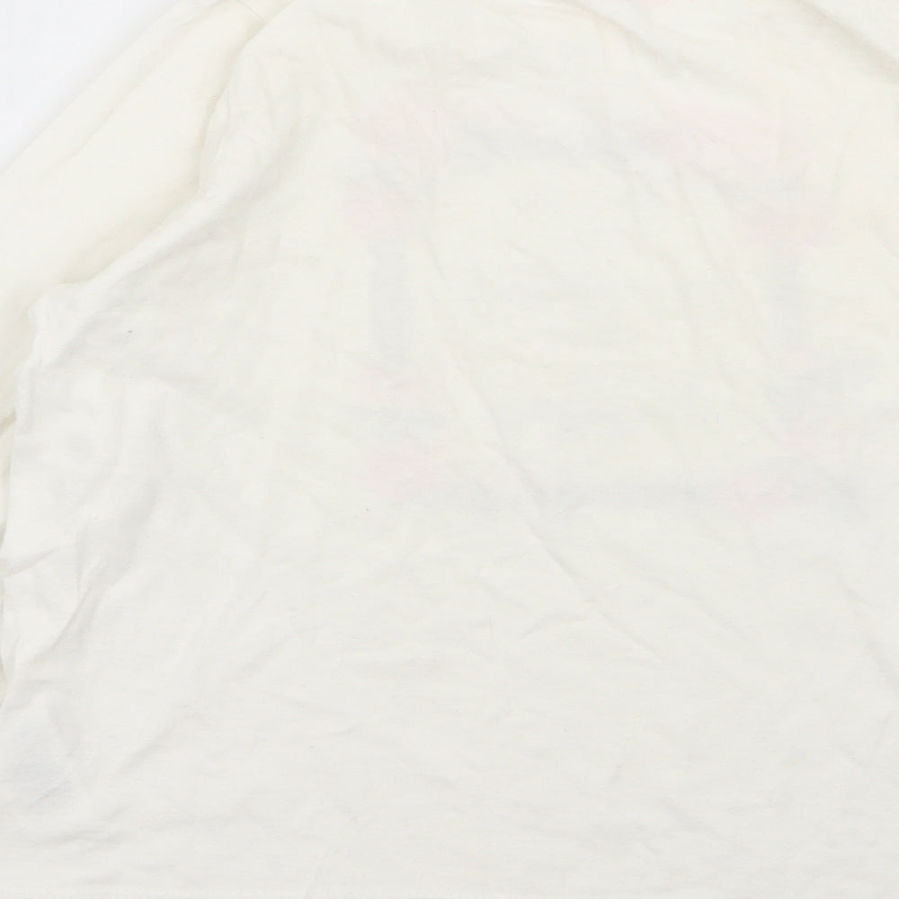 peimark Girls White Floral  Basic T-Shirt Size 9-10 Years