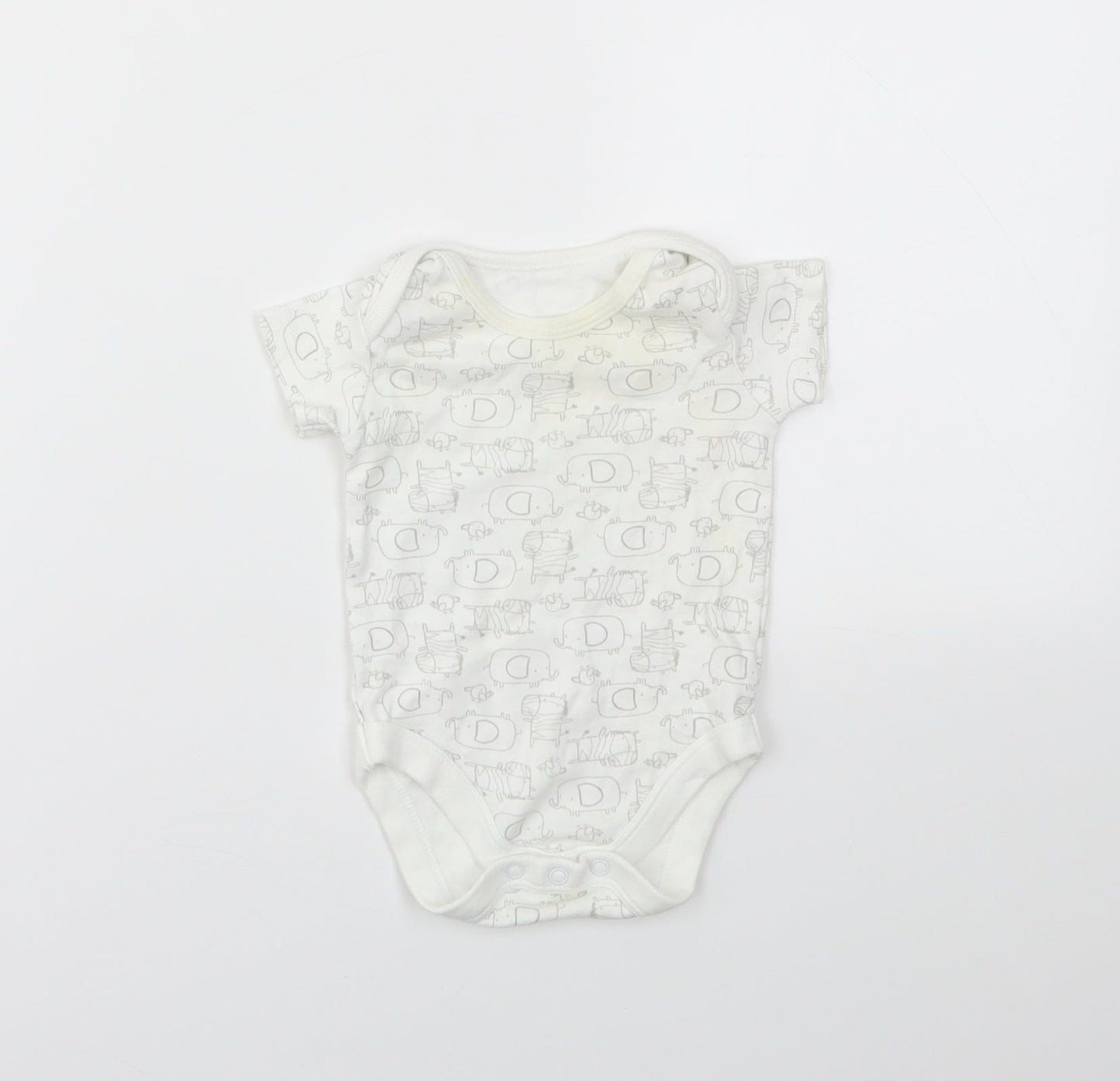 TU Baby Multicoloured Animal Print  Babygrow One-Piece Size 3-6 Months