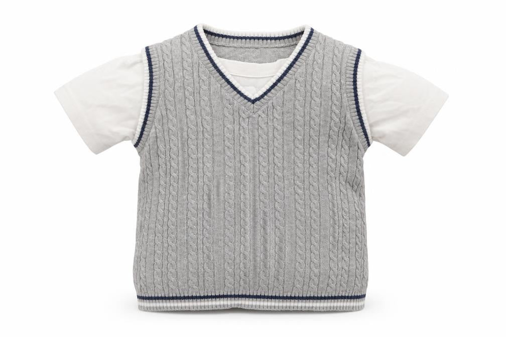 Front view of George boys’ grey basic t-shirt, size 9-12, months