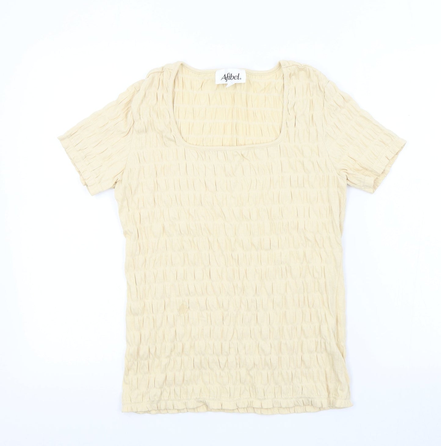 afibel Womens Beige Colourblock  Basic T-Shirt Size 10