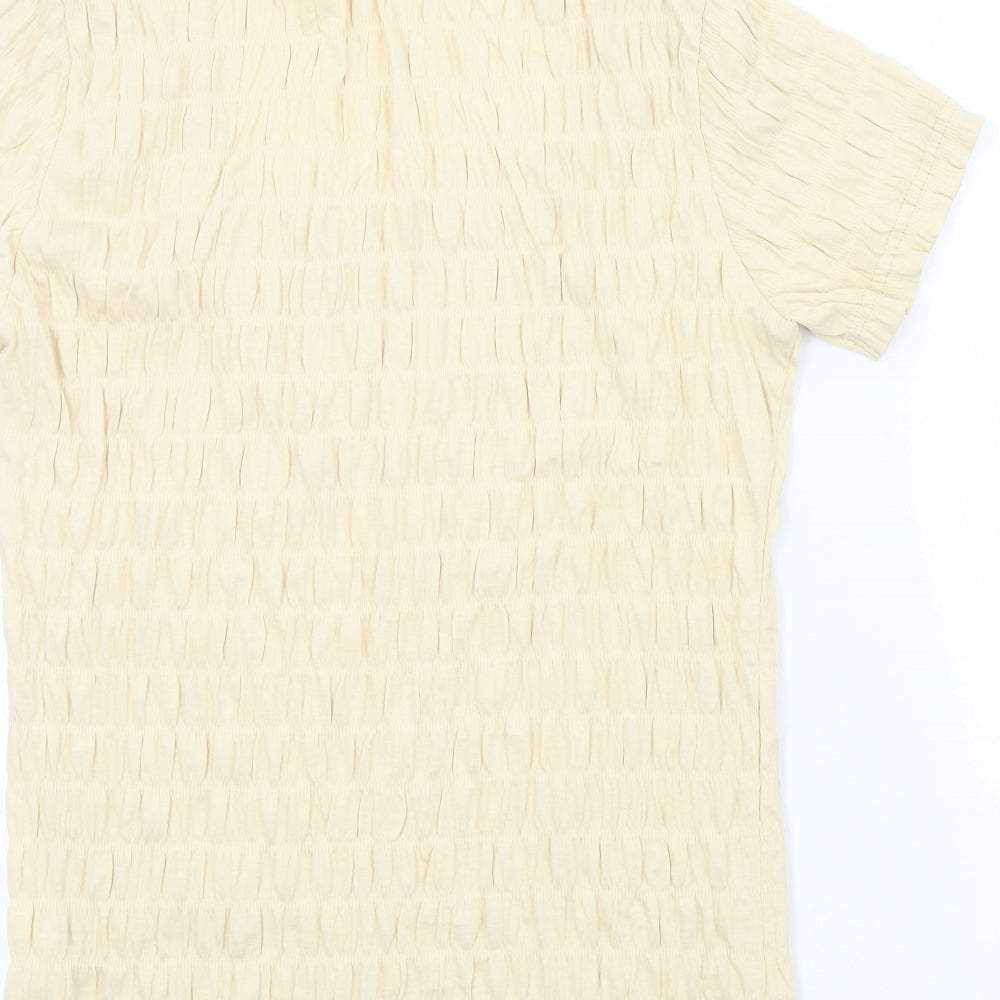 afibel Womens Beige Colourblock  Basic T-Shirt Size 10