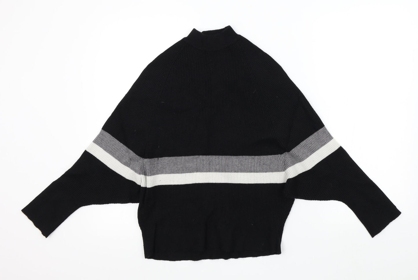 sweewe Womens Black Striped  Pullover Jumper Size M