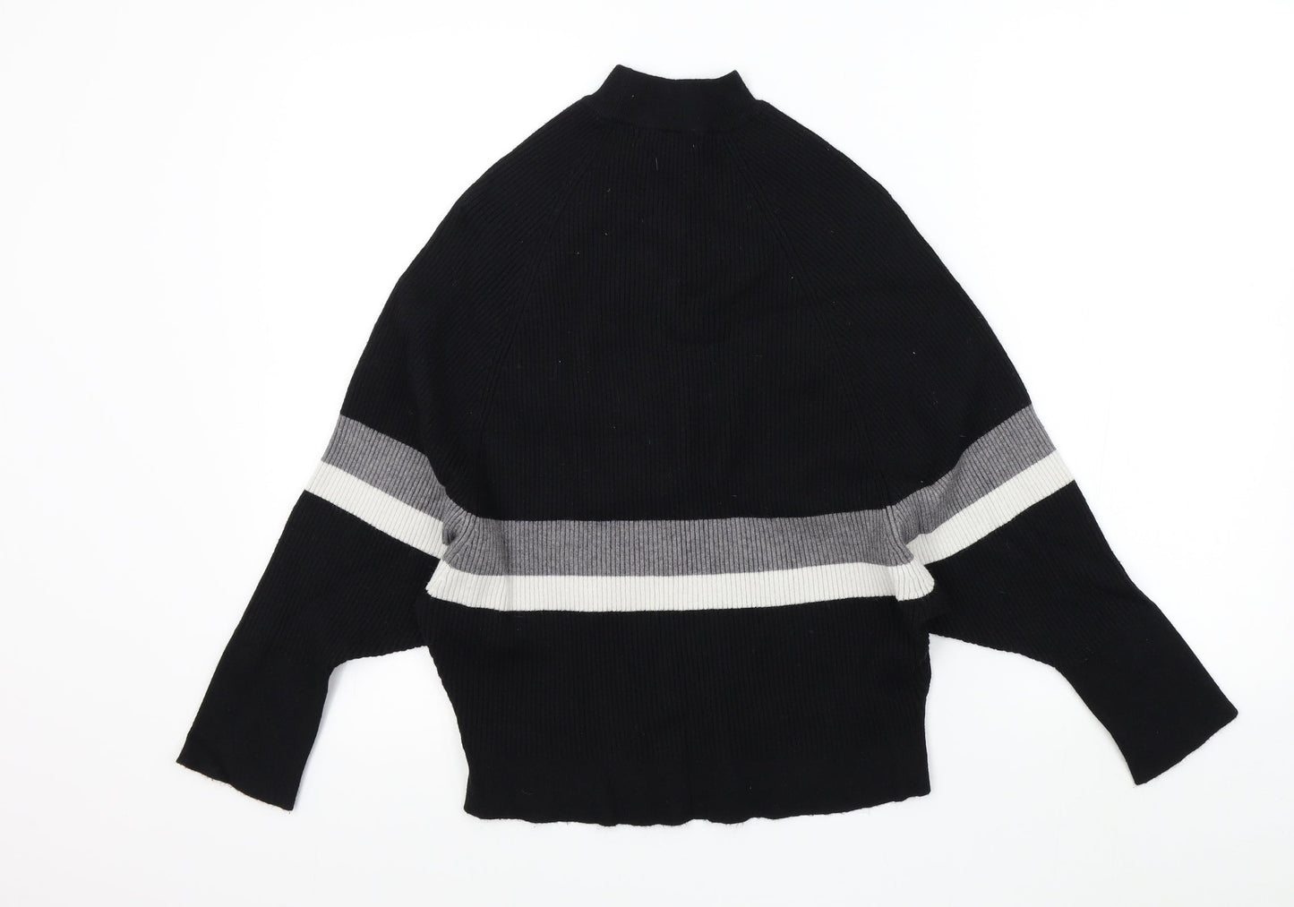 sweewe Womens Black Striped  Pullover Jumper Size M
