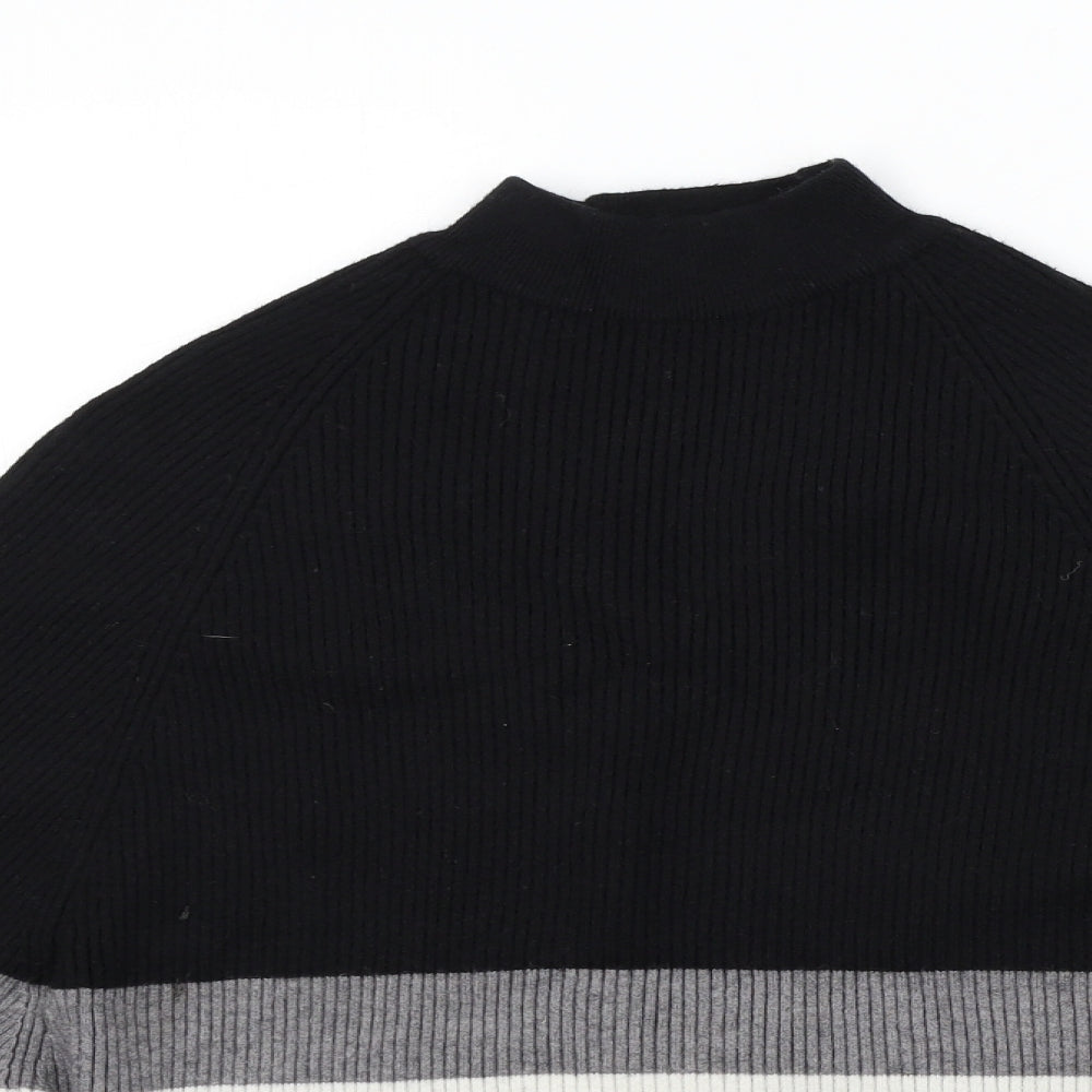 sweewe Womens Black Striped  Pullover Jumper Size M