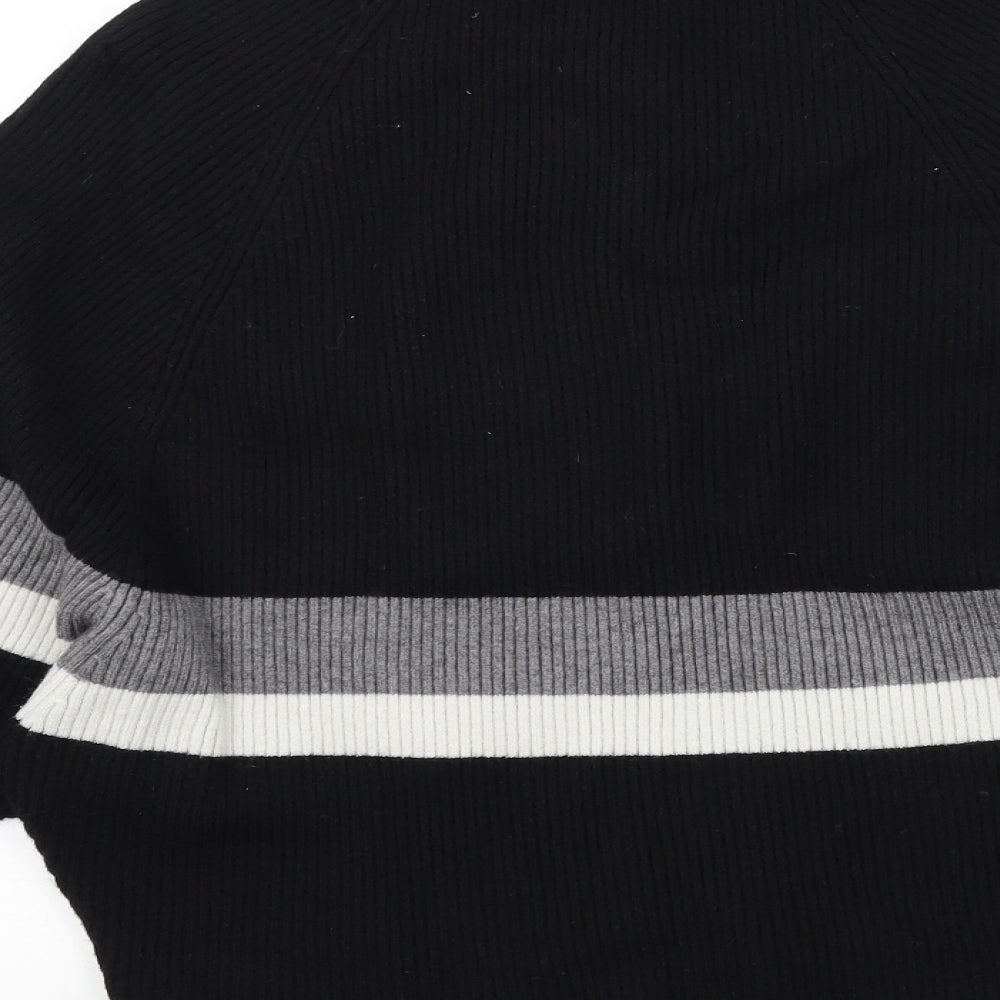 sweewe Womens Black Striped  Pullover Jumper Size M