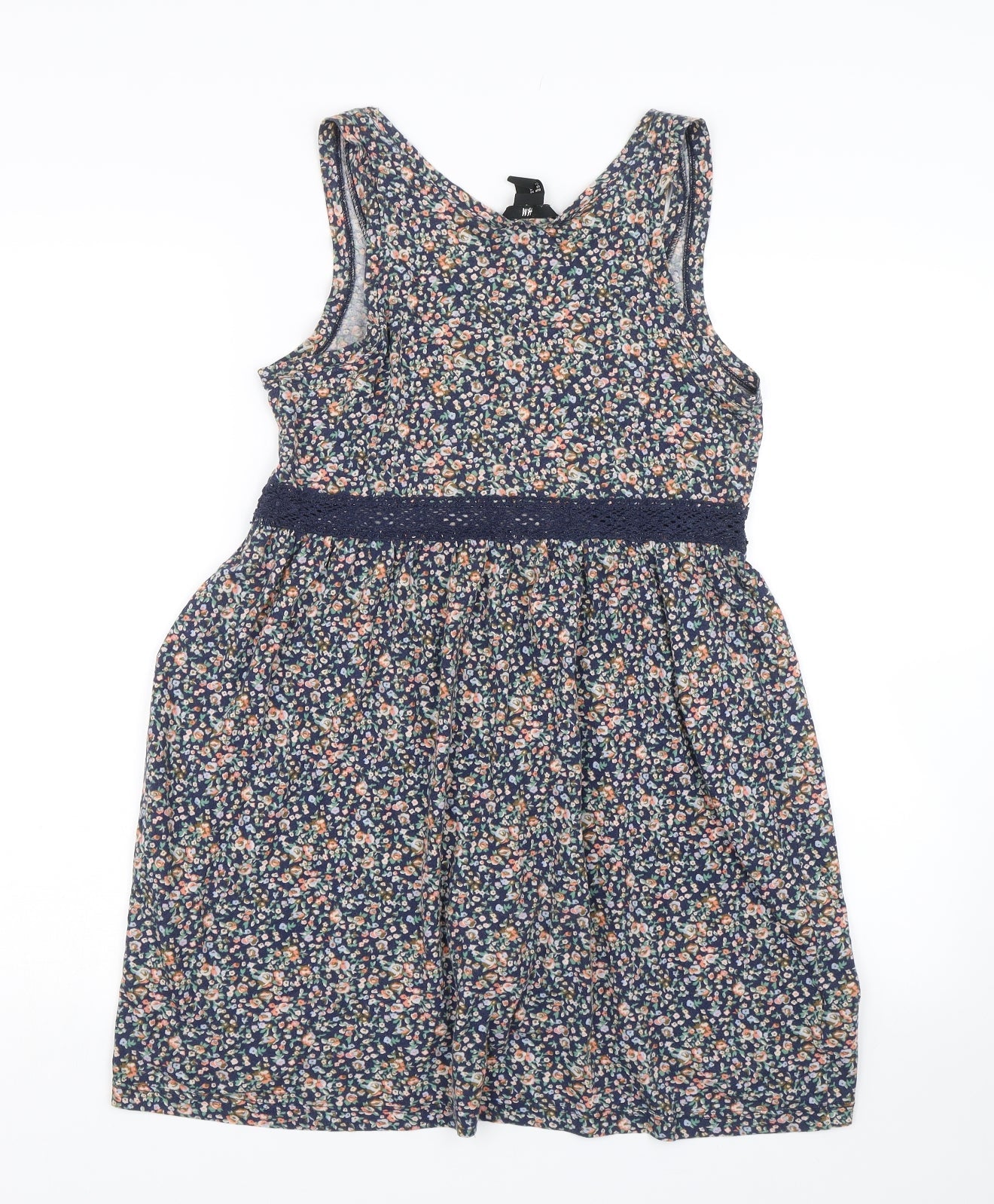 H&M Womens Blue Floral  Tank Dress  Size XS