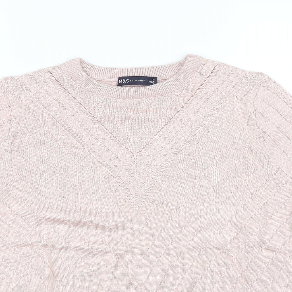 M&S Womens Pink   Basic T-Shirt Size 14