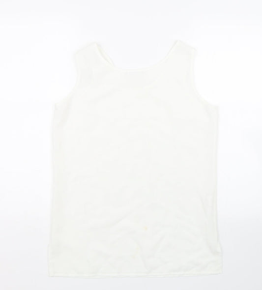 Design Essentials Womens White   Basic Tank Size 12