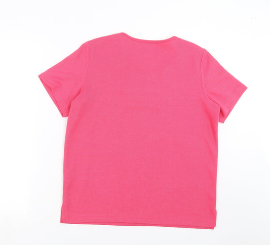 BM Womens Pink   Basic T-Shirt Size S  - Embroidered detail
