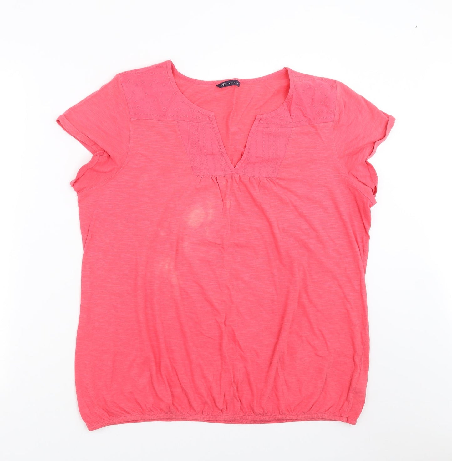 Marks and Spencer Womens Pink   Basic T-Shirt Size 16