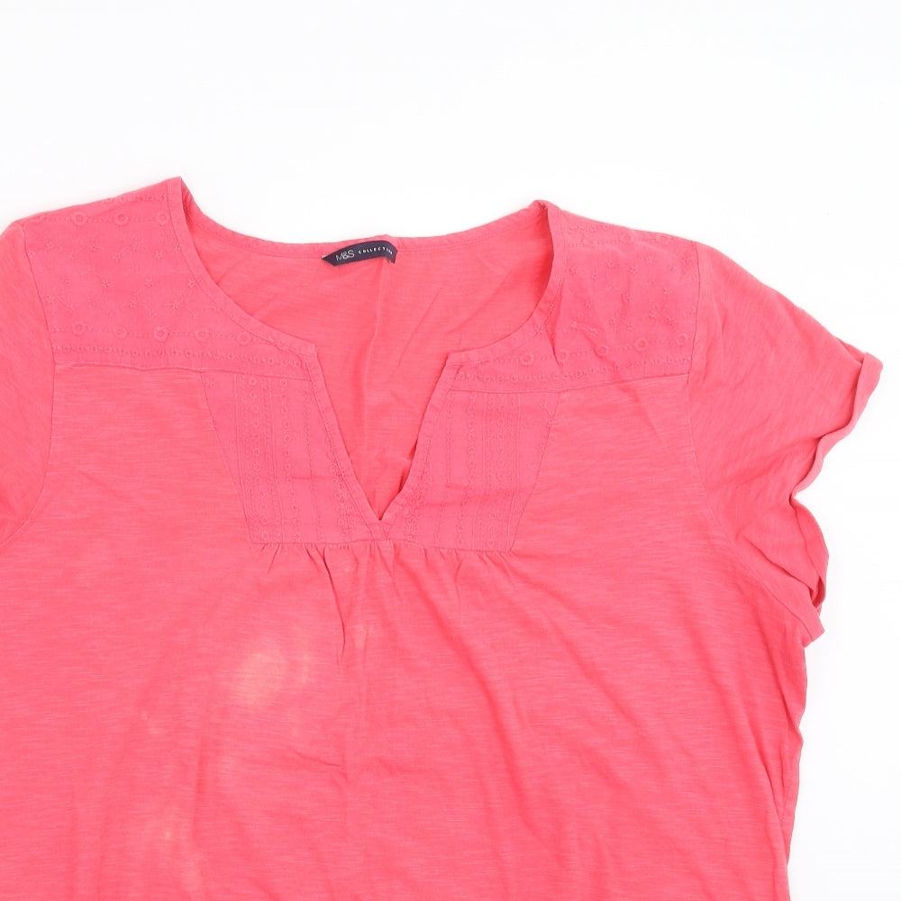 Marks and Spencer Womens Pink   Basic T-Shirt Size 16