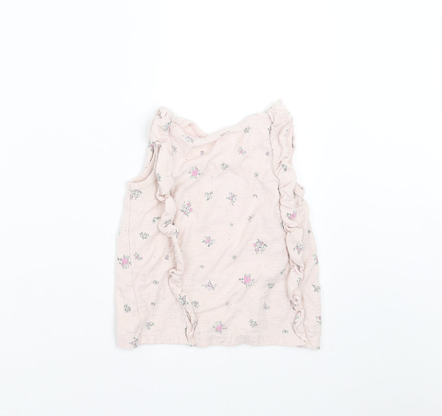 George Girls Pink Floral  Basic T-Shirt Size 3-4 Years