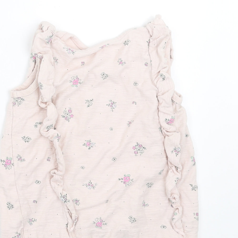 George Girls Pink Floral  Basic T-Shirt Size 3-4 Years