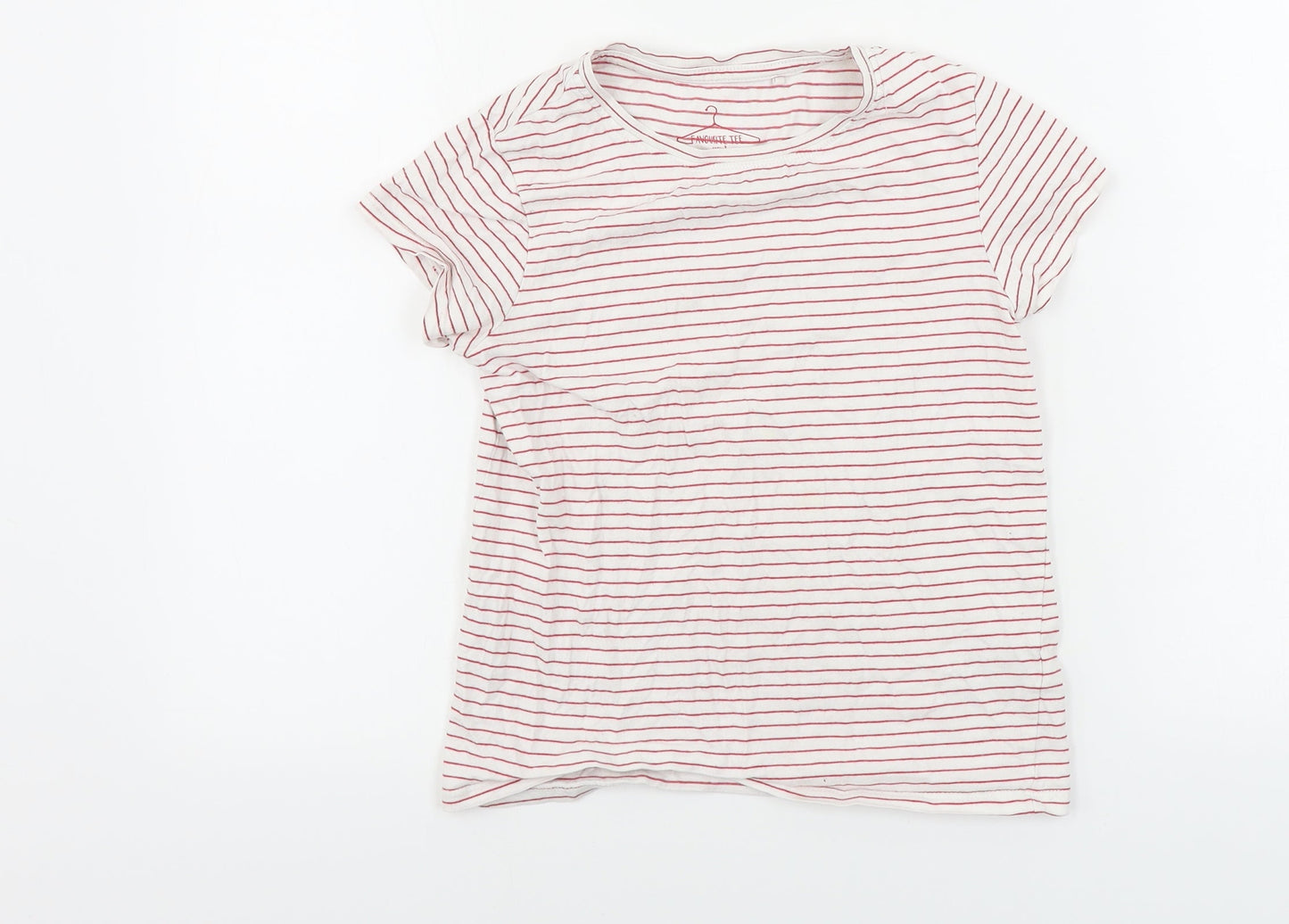 NEXT  Girls White Striped  Basic T-Shirt Size 10 Years
