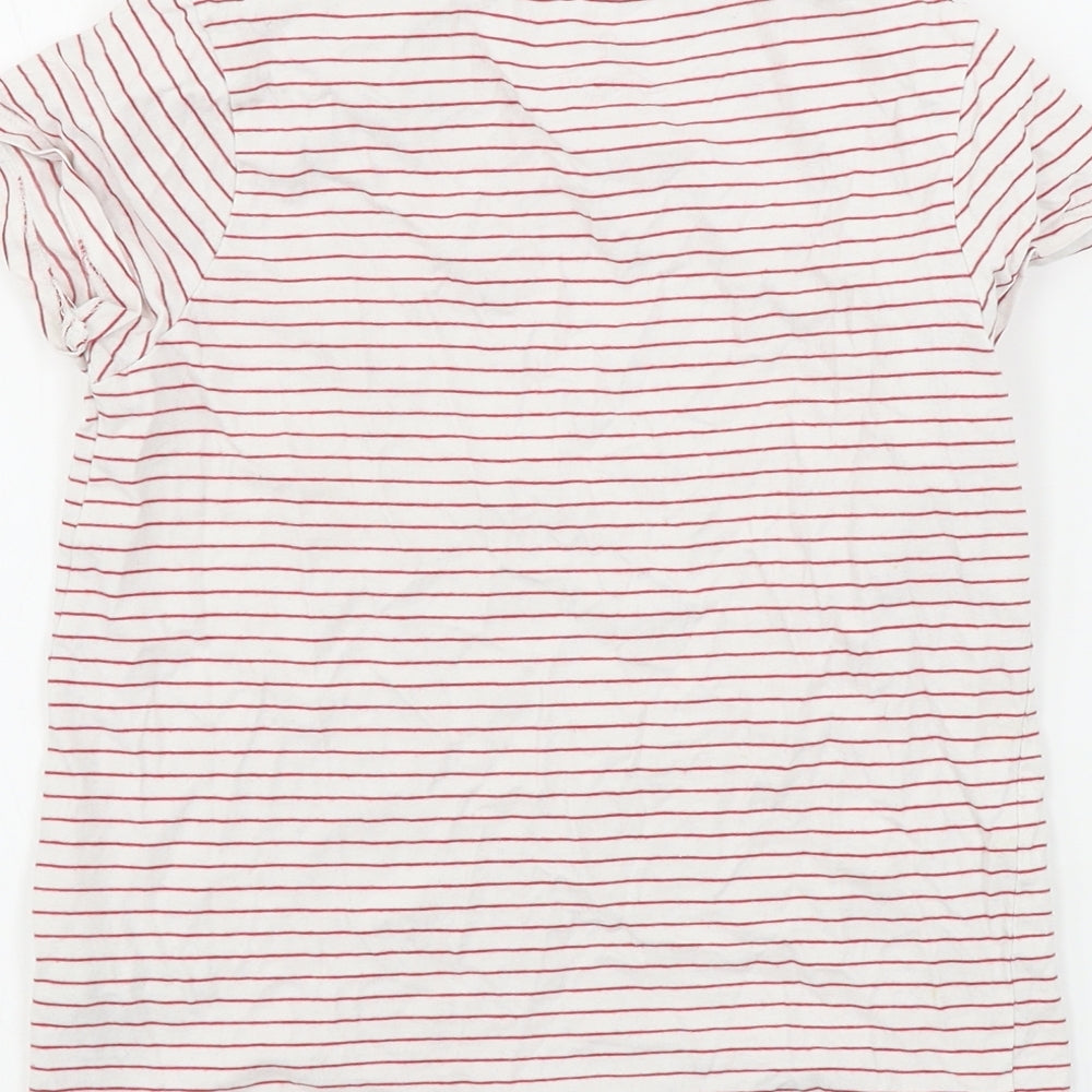NEXT  Girls White Striped  Basic T-Shirt Size 10 Years