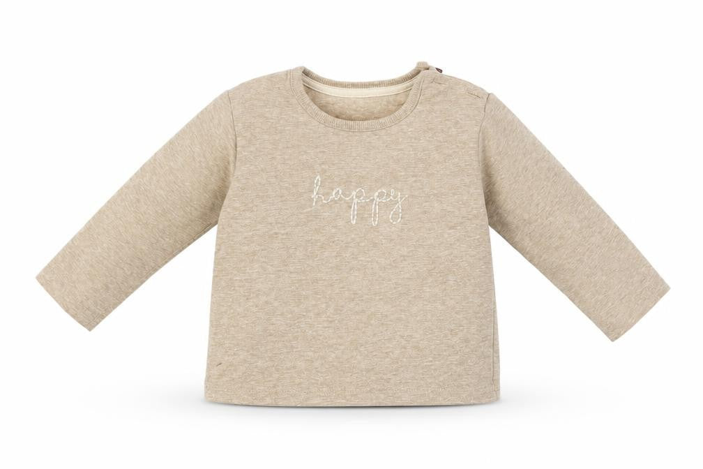 Front view of George girls’ beige basic t-shirt, size 9-12, months