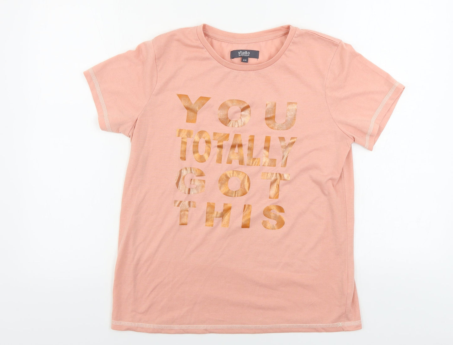 studio  Womens Pink   Basic T-Shirt Size 10