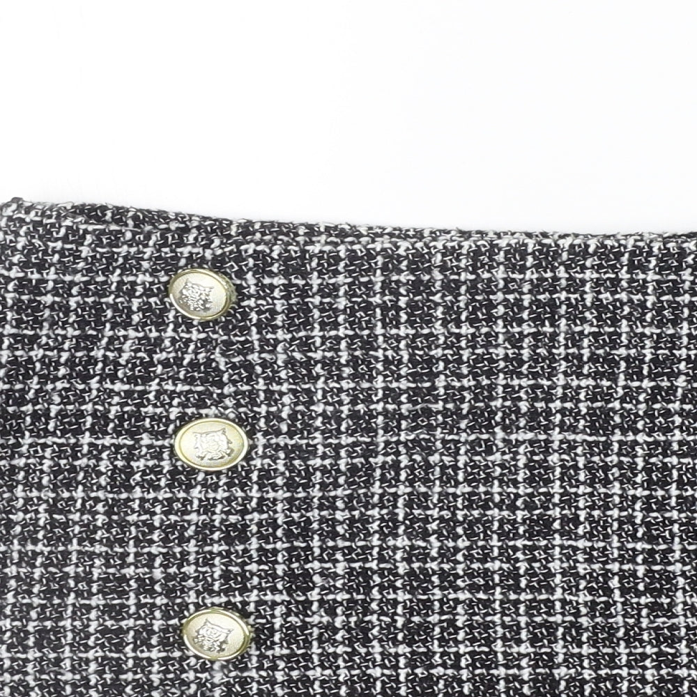 Preworn Womens Black Check  A-Line Skirt Size S