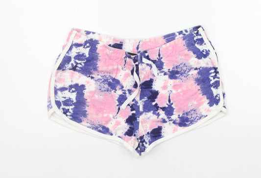 Primark Womens Multicoloured Geometric  Cut-Off Shorts Size S - Elasticated Waist
