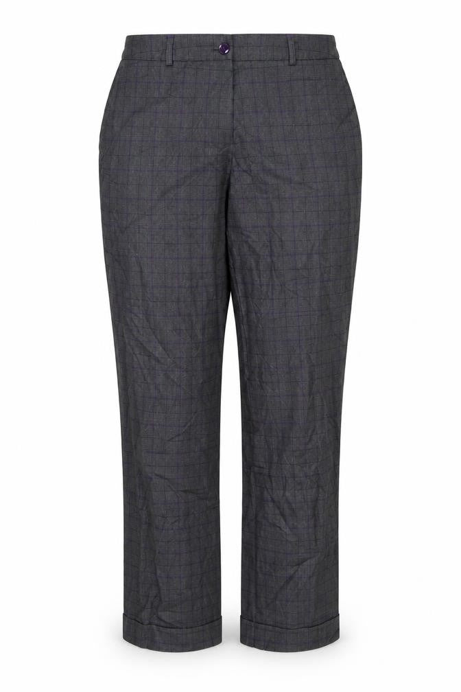 Marks and Spencer Womens Grey Check  Sweatpants Trousers Size 16 L21 in