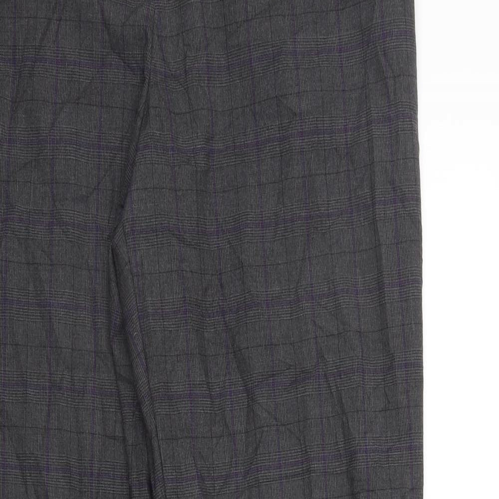 Marks and Spencer Womens Grey Check  Sweatpants Trousers Size 16 L21 in