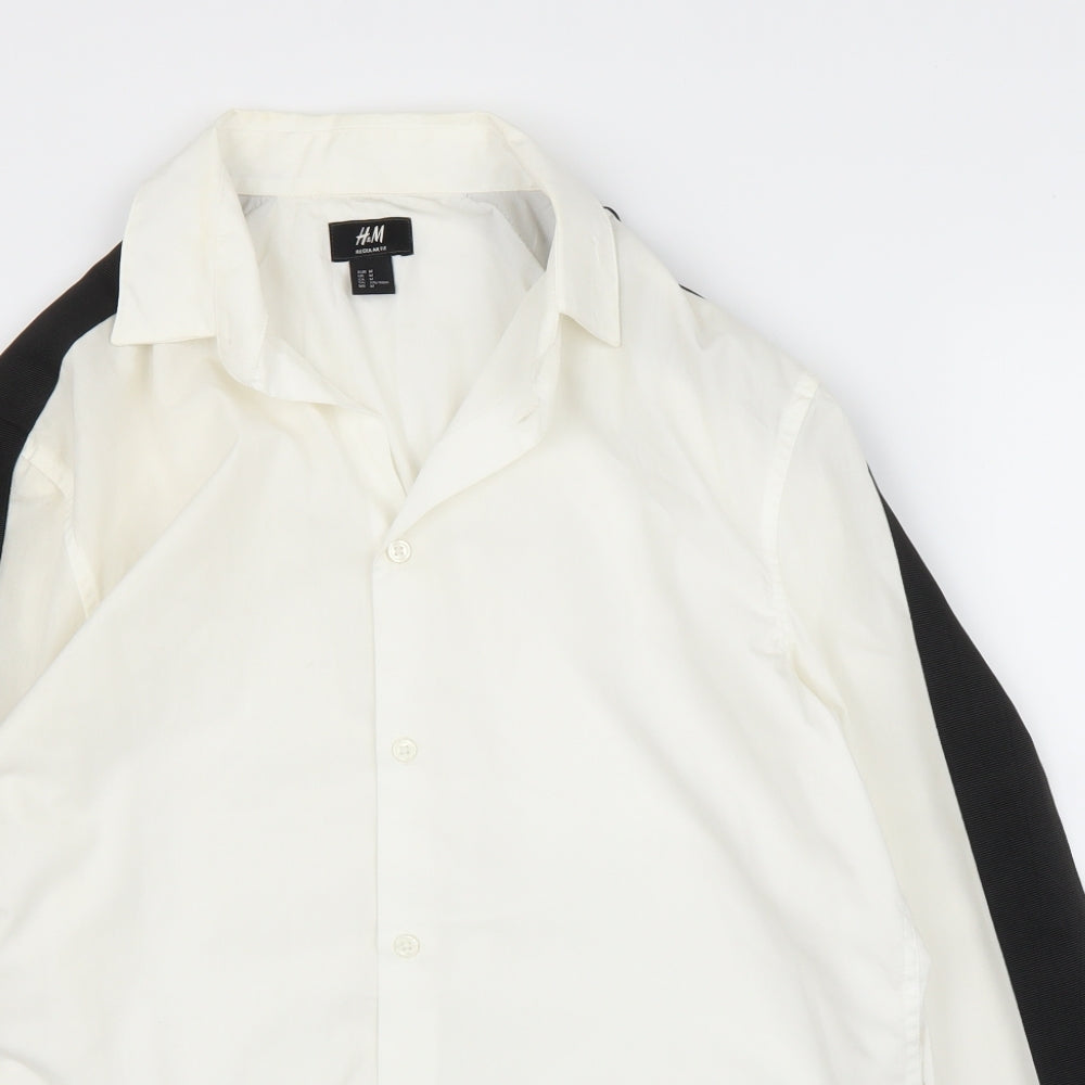H&M Mens White    Button-Up Size M