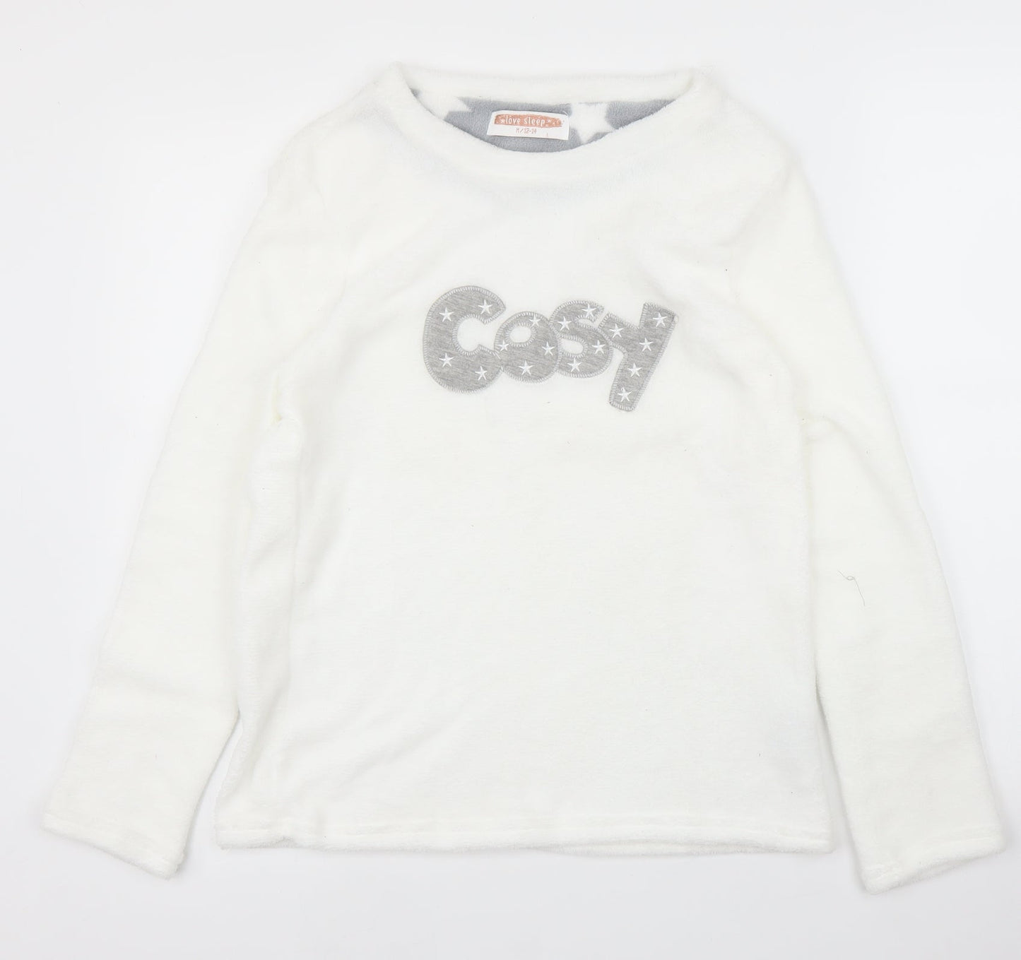 Preworn Womens White Solid  Top Pyjama Top Size M