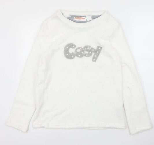 Preworn Womens White Solid  Top Pyjama Top Size M