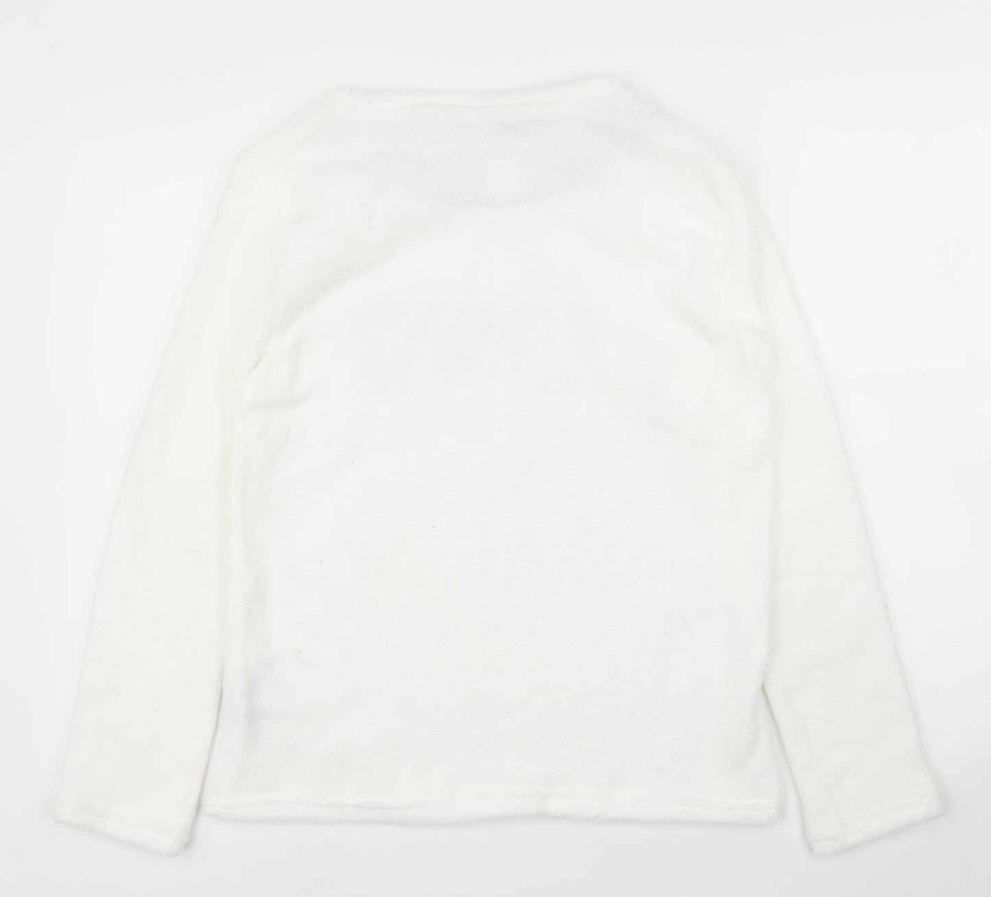 Preworn Womens White Solid  Top Pyjama Top Size M
