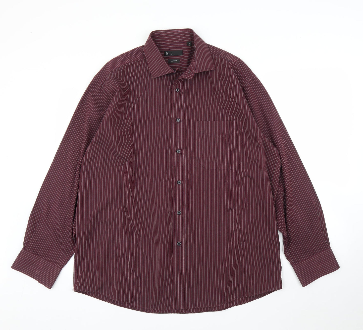 BHS Mens Purple Striped   Button-Up Size 16