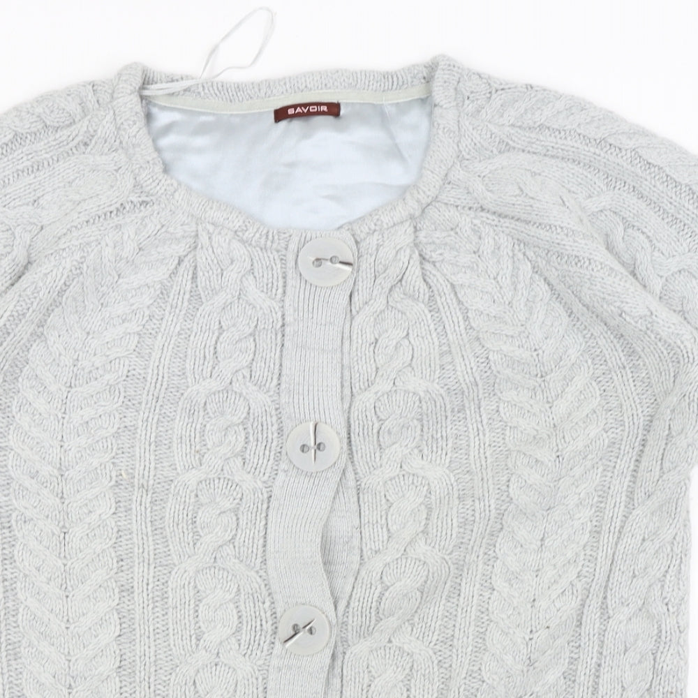 Savoir Womens Grey   Cardigan Jumper Size M