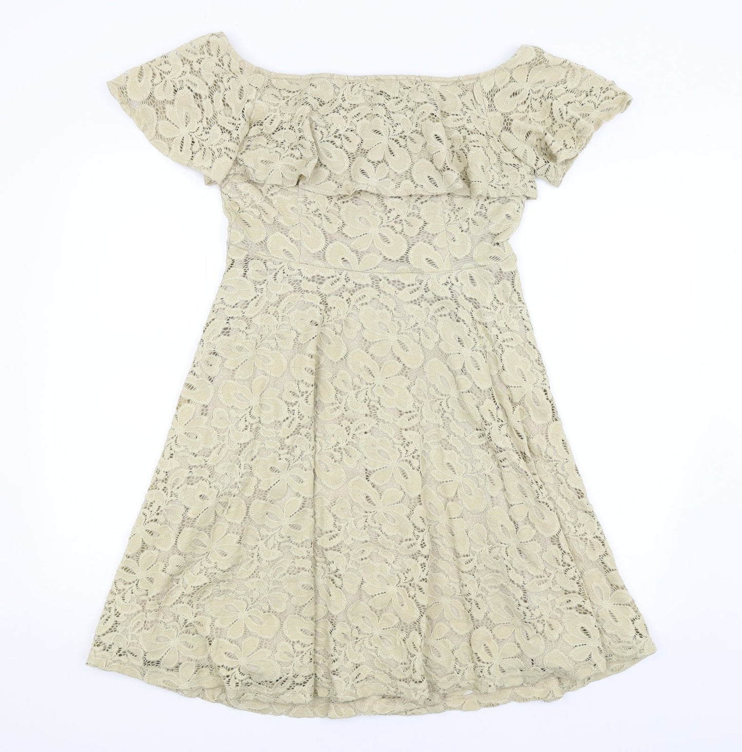 Preworn Womens Gold   Fit & Flare  Size L