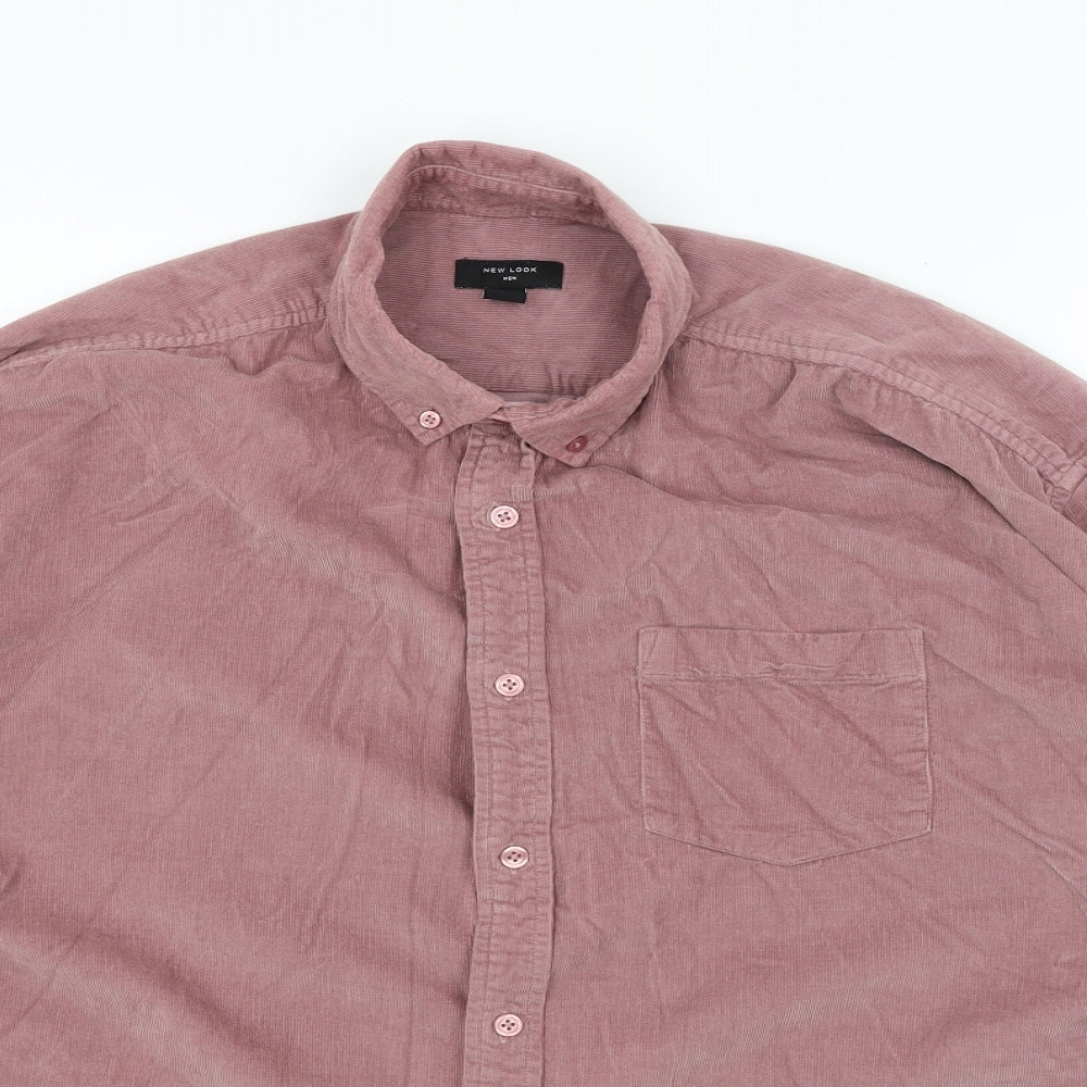 New Look Mens Purple    Button-Up Size L
