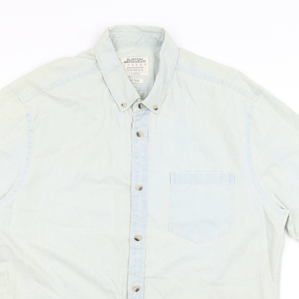 Burton Menswear Mens Blue    Button-Up Size XL
