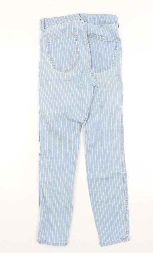 H&M Womens Blue Striped  Skinny Jeans Size 25 in L24.5 in